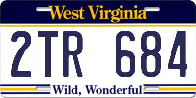 WV license plate 2TR684