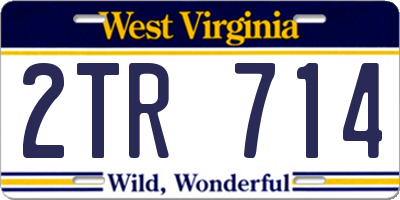 WV license plate 2TR714
