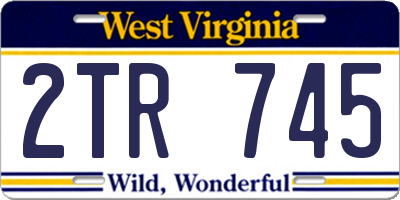 WV license plate 2TR745