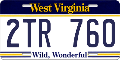 WV license plate 2TR760