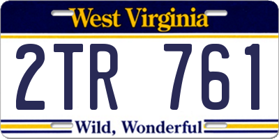 WV license plate 2TR761