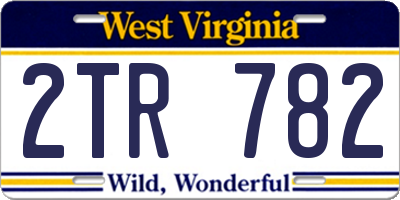 WV license plate 2TR782