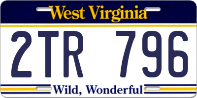 WV license plate 2TR796