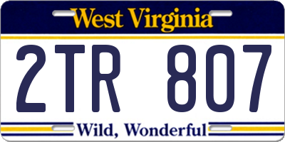 WV license plate 2TR807