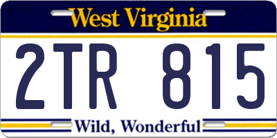 WV license plate 2TR815