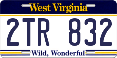 WV license plate 2TR832