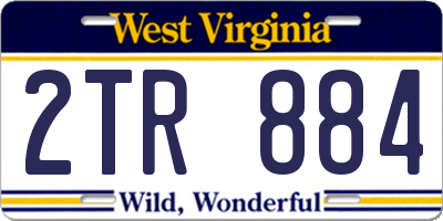 WV license plate 2TR884