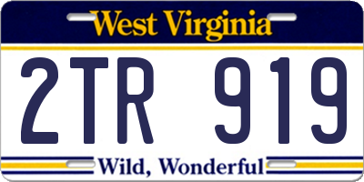 WV license plate 2TR919