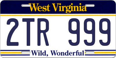 WV license plate 2TR999