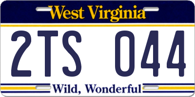 WV license plate 2TS044