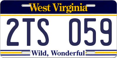 WV license plate 2TS059