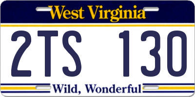 WV license plate 2TS130
