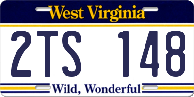 WV license plate 2TS148