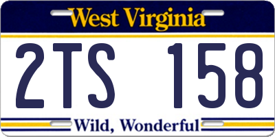 WV license plate 2TS158