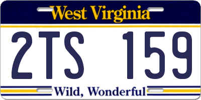 WV license plate 2TS159