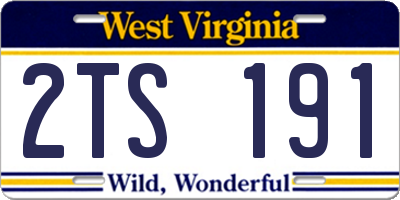 WV license plate 2TS191