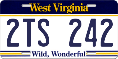 WV license plate 2TS242