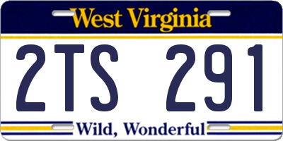 WV license plate 2TS291