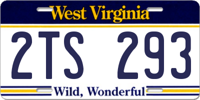 WV license plate 2TS293