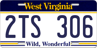 WV license plate 2TS306