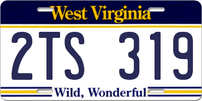 WV license plate 2TS319