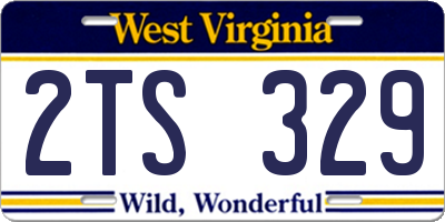 WV license plate 2TS329
