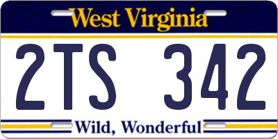 WV license plate 2TS342