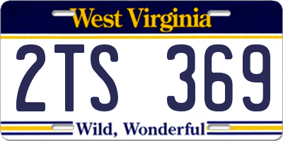 WV license plate 2TS369