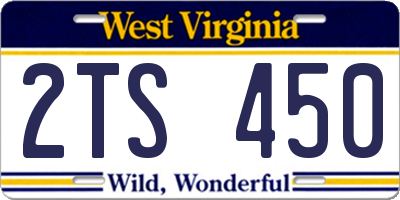 WV license plate 2TS450