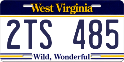 WV license plate 2TS485
