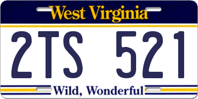 WV license plate 2TS521
