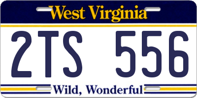 WV license plate 2TS556
