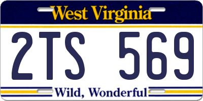 WV license plate 2TS569