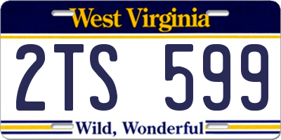 WV license plate 2TS599