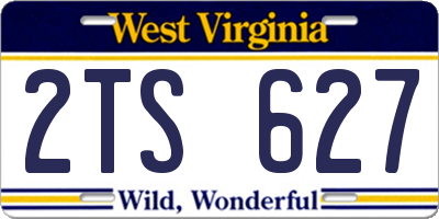 WV license plate 2TS627