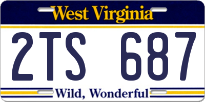 WV license plate 2TS687