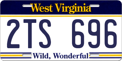 WV license plate 2TS696