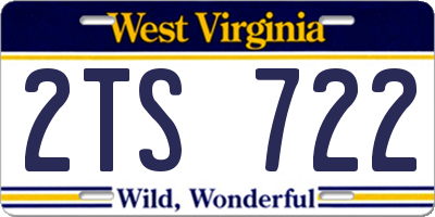 WV license plate 2TS722