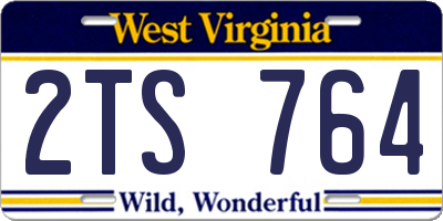 WV license plate 2TS764