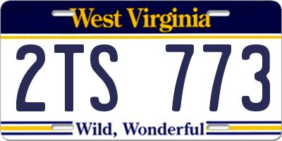 WV license plate 2TS773