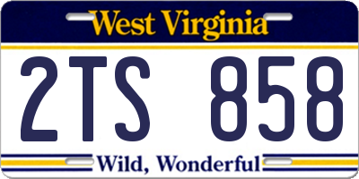 WV license plate 2TS858