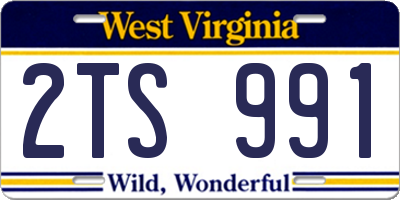 WV license plate 2TS991