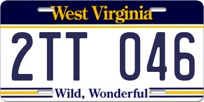 WV license plate 2TT046
