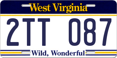WV license plate 2TT087