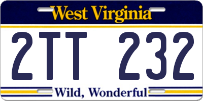 WV license plate 2TT232