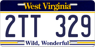 WV license plate 2TT329