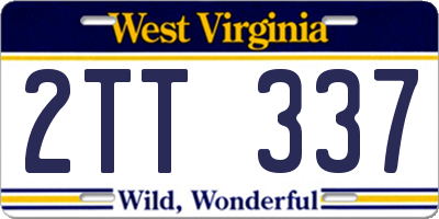WV license plate 2TT337