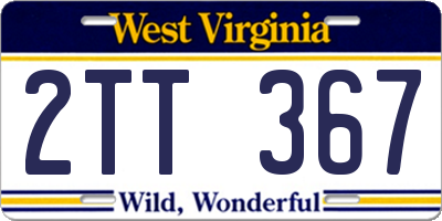 WV license plate 2TT367