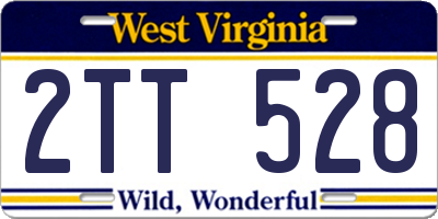 WV license plate 2TT528