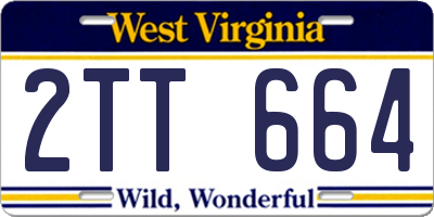 WV license plate 2TT664